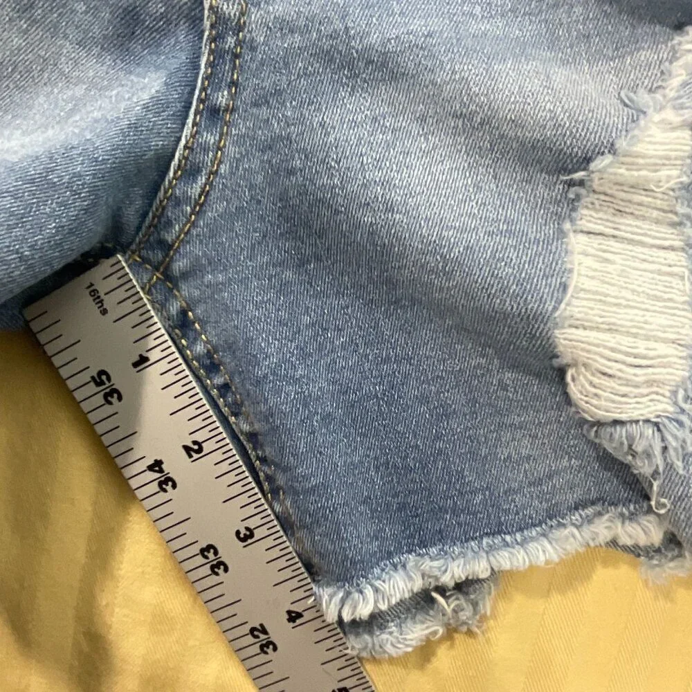 1511 Inc Shorts Womens 6 High Waist Distressed Blue Denim Cut Off Stretch Grunge